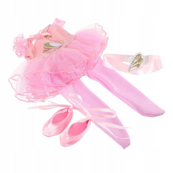 Set costume da balletto rosa per bambole con gonna e accessori completi