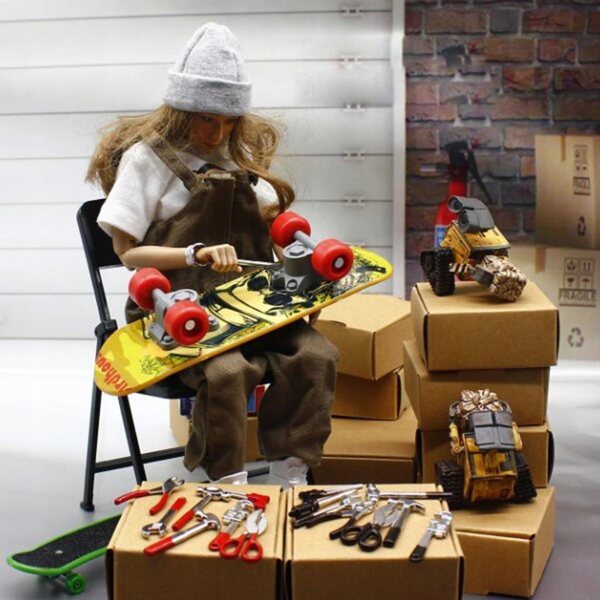 1/6 Metallwerkzeugset für Wartungs-Actionfiguren 12 Zoll, rot 8-teilig