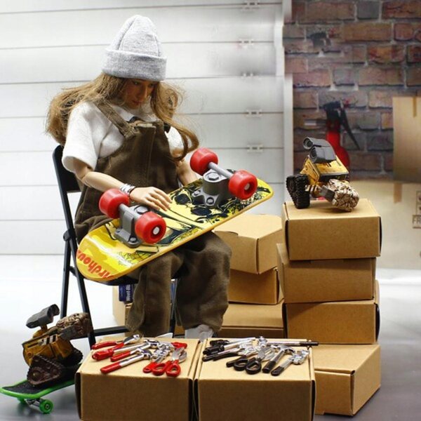 1/6 Metallwerkzeugset für Wartungs-Actionfiguren 12 Zoll, rot 8-teilig