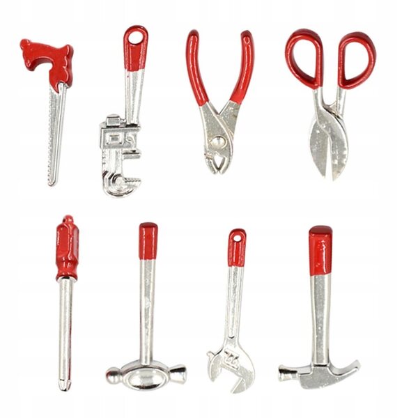 1/6 Metallwerkzeugset für Wartungs-Actionfiguren 12 Zoll, rot 8-teilig