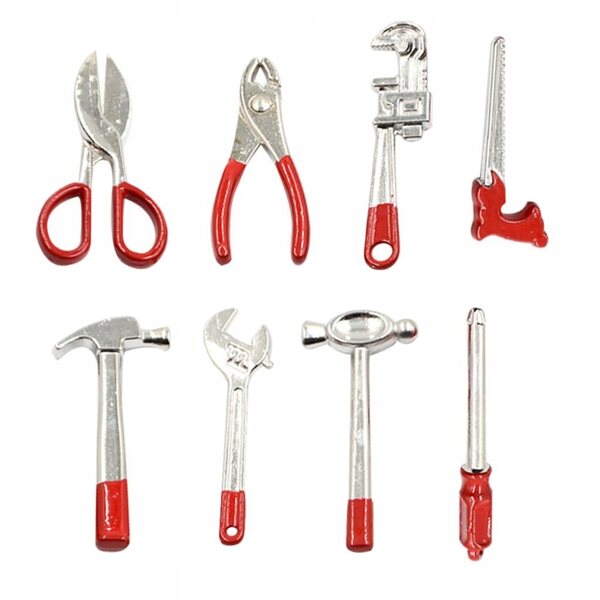 1/6 Metallwerkzeugset für Wartungs-Actionfiguren 12 Zoll, rot 8-teilig