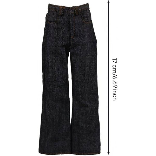 Jeans a Gamba Larga per Bambole 1/6 Predolo Nero Stile Originale e Realistico