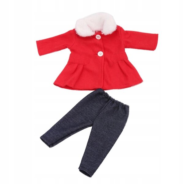 Set abbigliamento rosso per bambole 18 pollici: cappotto e pantaloni invernali