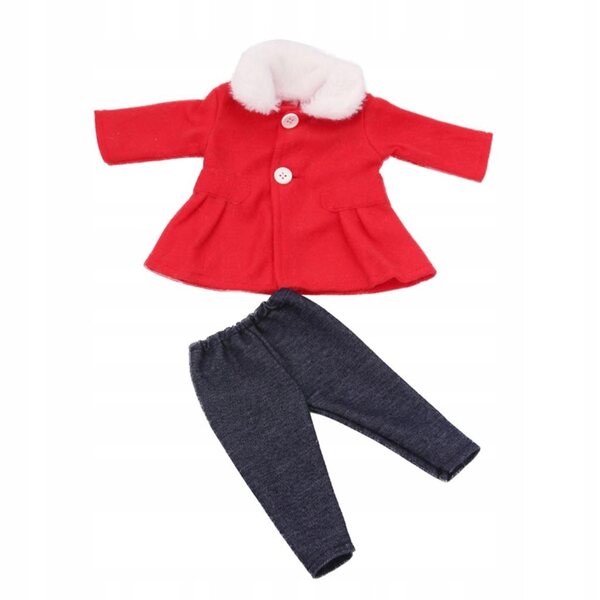 Set abbigliamento rosso per bambole 18 pollici: cappotto e pantaloni invernali