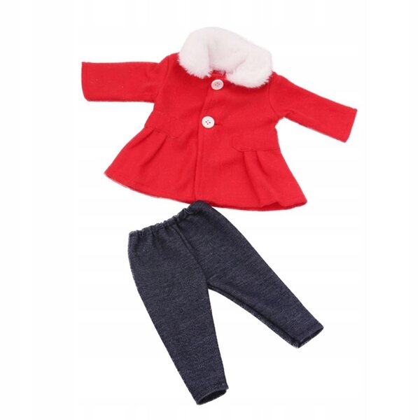 Set abbigliamento rosso per bambole 18 pollici: cappotto e pantaloni invernali