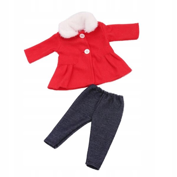 Set abbigliamento rosso per bambole 18 pollici: cappotto e pantaloni invernali
