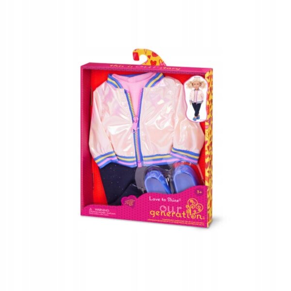 Our Generation Set Vestiti per Bambole 46 cm - Love to Shine con Bomber Luccicante