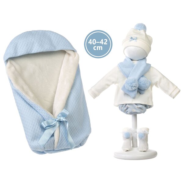 Llorens M738-61 Kleidung für New Born Puppe 40-42 cm mit Zubehör 5 Stück