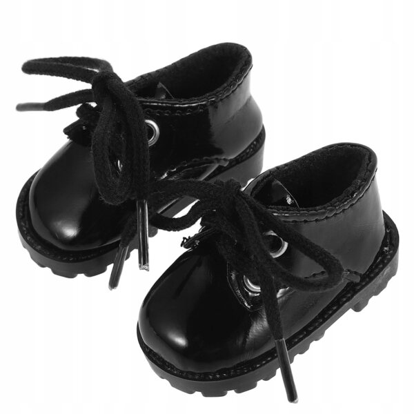 Mini Scarpe Nere in Ecopelle per Bambole da 15 a 20 cm - Eleganti e Facili da Indossare