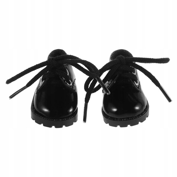 Mini Scarpe Nere in Ecopelle per Bambole da 15 a 20 cm - Eleganti e Facili da Indossare