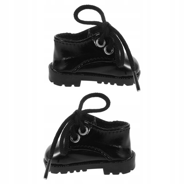 Mini Scarpe Nere in Ecopelle per Bambole da 15 a 20 cm - Eleganti e Facili da Indossare