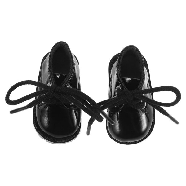 Mini Scarpe Nere in Ecopelle per Bambole da 15 a 20 cm - Eleganti e Facili da Indossare