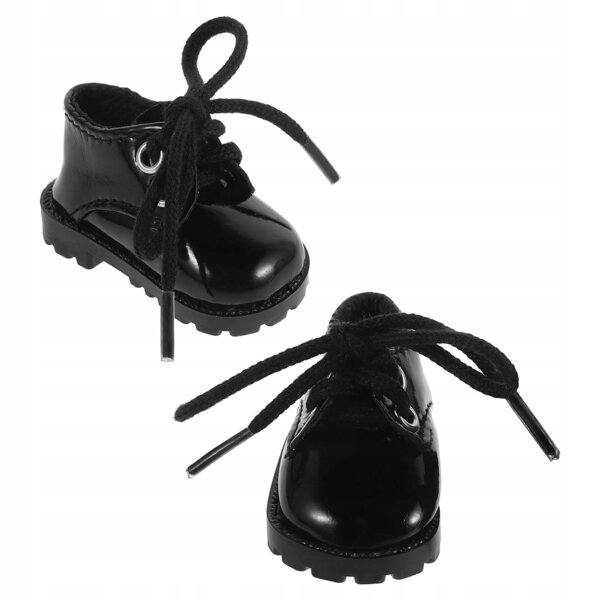Mini Scarpe Nere in Ecopelle per Bambole da 15 a 20 cm - Eleganti e Facili da Indossare
