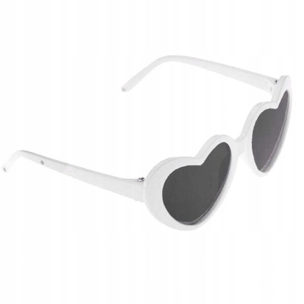 18-Zoll-Puppensonnenbrille mit weißem Herzrahmen