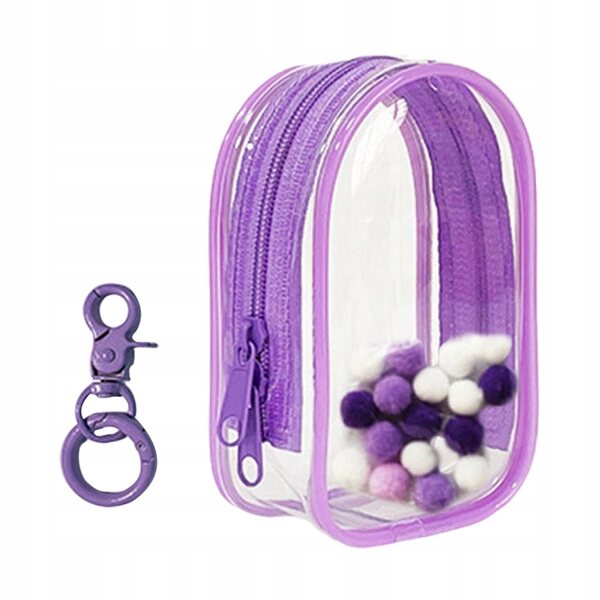 Fuchsiafarbene Torfminiatur aus PVC zur Aufbewahrung von Puppen und Figuren mit Brelok