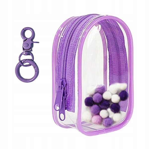 Fuchsiafarbene Torfminiatur aus PVC zur Aufbewahrung von Puppen und Figuren mit Brelok