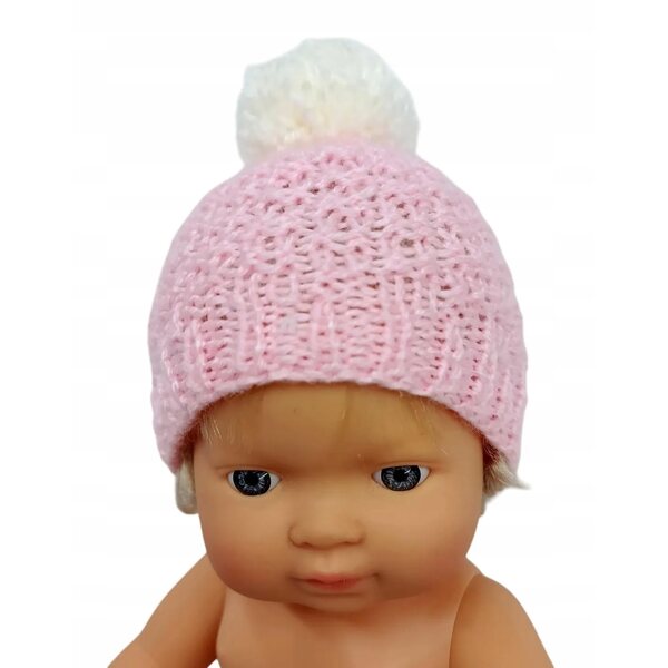 Cappellino in lana con pon pon per bambola 38 cm - accessorio artigianale