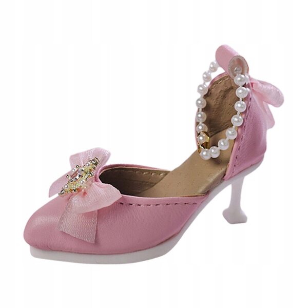 Scarpe con tacco 1/4 per bambole 42-45 cm, accessorio costume rosa comodo