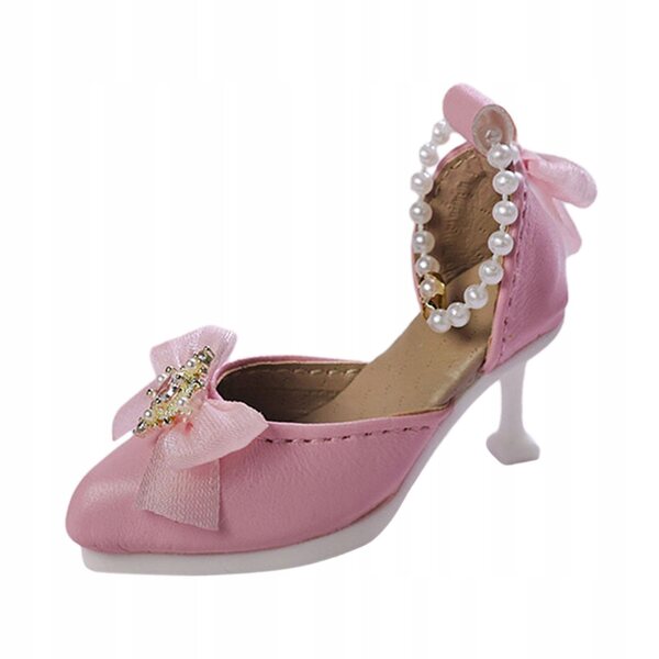 Scarpe con tacco 1/4 per bambole 42-45 cm, accessorio costume rosa comodo