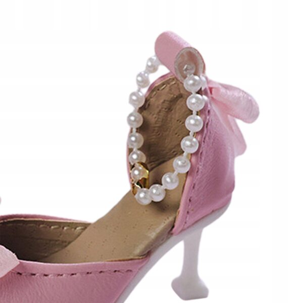Scarpe con tacco 1/4 per bambole 42-45 cm, accessorio costume rosa comodo