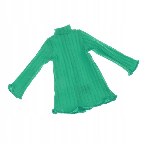 Grünes Langarmshirt für Puppen im Maßstab 1:6 – Modeaccessoire