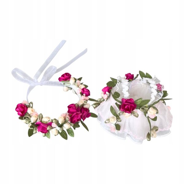 Mehrfarbiges Kleid für 15–17 cm große Puppen mit Haarschmuck