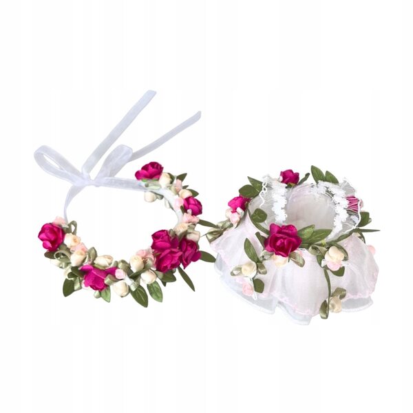 Mehrfarbiges Kleid für 15–17 cm große Puppen mit Haarschmuck