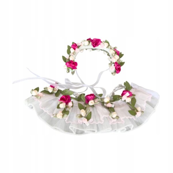 Mehrfarbiges Kleid für 15–17 cm große Puppen mit Haarschmuck