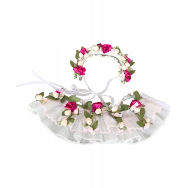 Mehrfarbiges Kleid für 15–17 cm große Puppen mit Haarschmuck