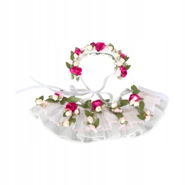 Mehrfarbiges Kleid für 15–17 cm große Puppen mit Haarschmuck