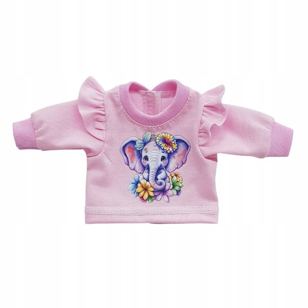 Bluzeczka rosa Langarm für Puppe 30 cm, Kleidung für Spielzeug