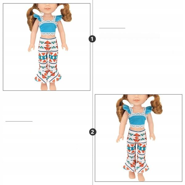 Elegante Kleidung für 14,5-Zoll-Puppen – Komplettset aus Stoff