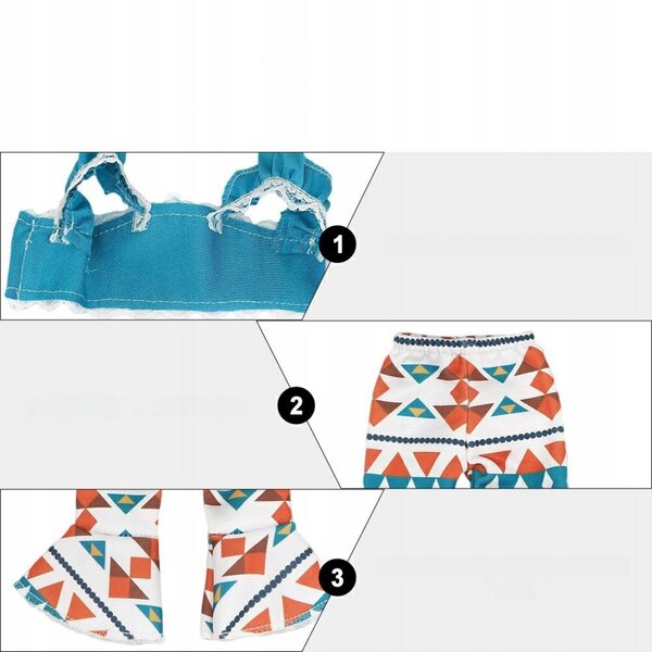 Elegante Kleidung für 14,5-Zoll-Puppen – Komplettset aus Stoff