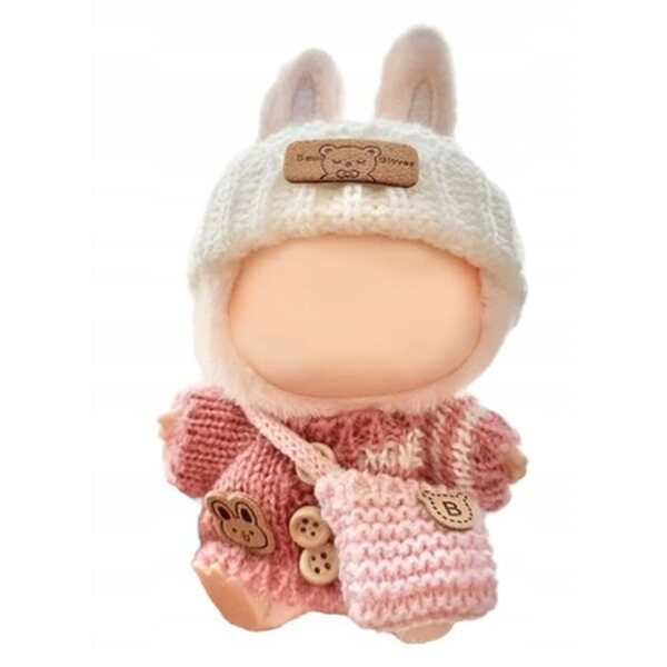 Handgewebte Kleidung für La-bu-bu Puppe 17 cm, rosa Winterset