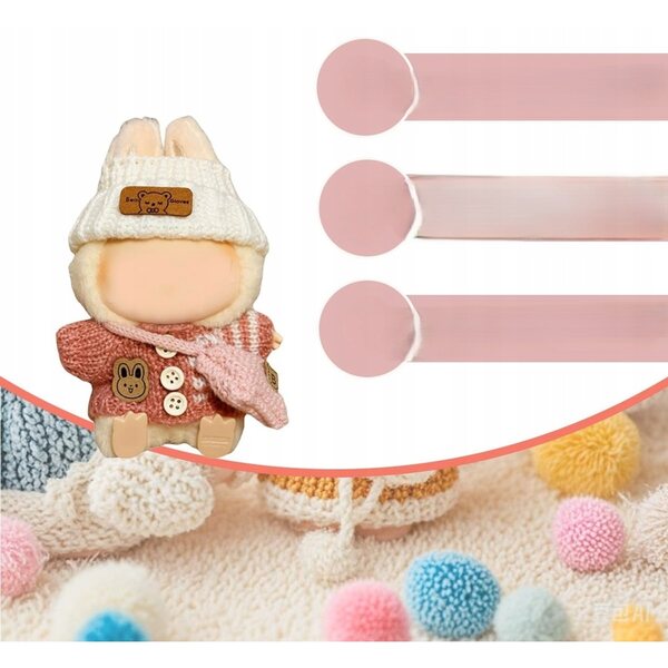 Handgewebte Kleidung für La-bu-bu Puppe 17 cm, rosa Winterset