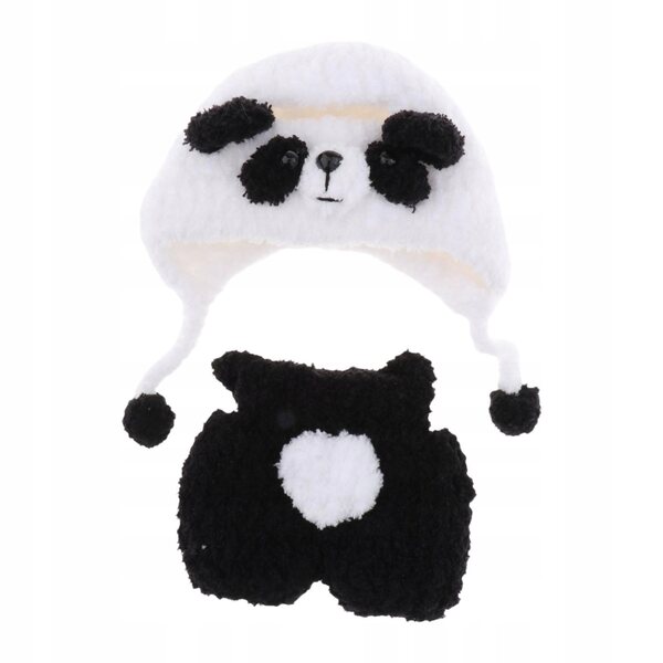 Kleidungsset für 17-cm-Puppen aus Plüschstoff – Panda-Modell-Outfit