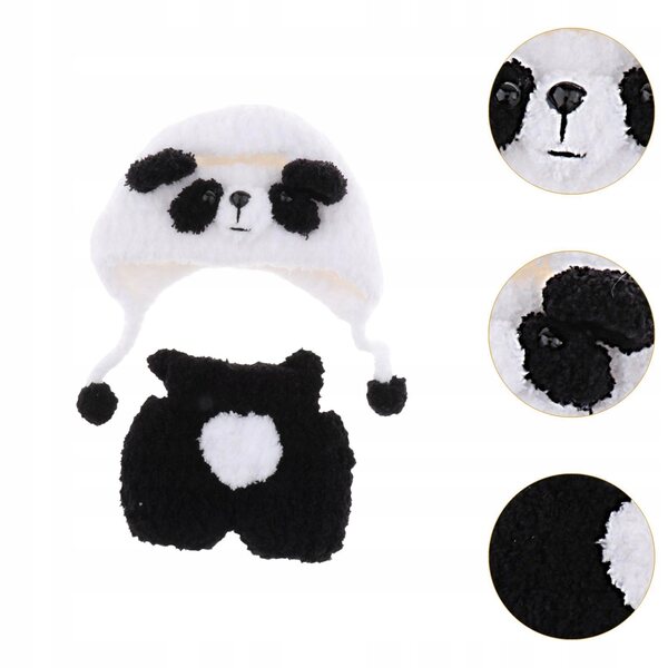 Kleidungsset für 17-cm-Puppen aus Plüschstoff – Panda-Modell-Outfit