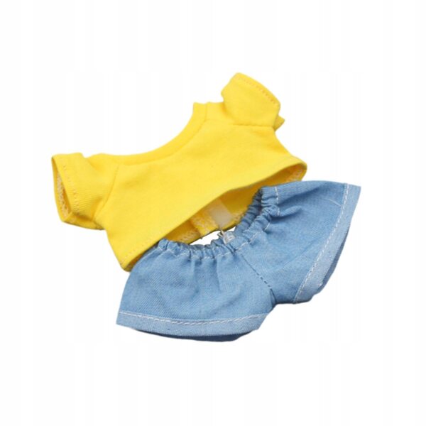 Abbigliamento in Tessuto Morbido per Bambole 15 cm con Maglietta Gialla e Pantaloni