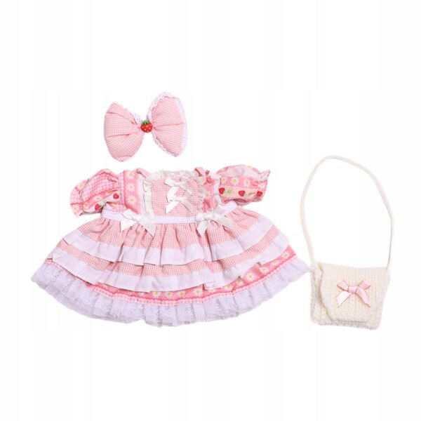 Plüschkleidung für 38-cm-Puppen, weiche und vielseitige rosa Kleidung