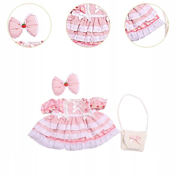 Plüschkleidung für 38-cm-Puppen, weiche und vielseitige rosa Kleidung