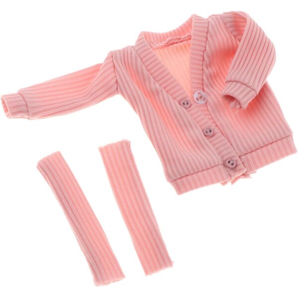 Maglione Miniatura Rosa Aperto per Bambola 6 Pollici, Cardigan Action Figure 1/12