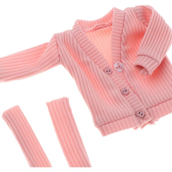 Maglione Miniatura Rosa Aperto per Bambola 6 Pollici, Cardigan Action Figure 1/12