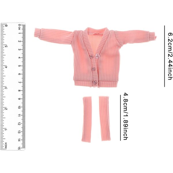 Maglione Miniatura Rosa Aperto per Bambola 6 Pollici, Cardigan Action Figure 1/12