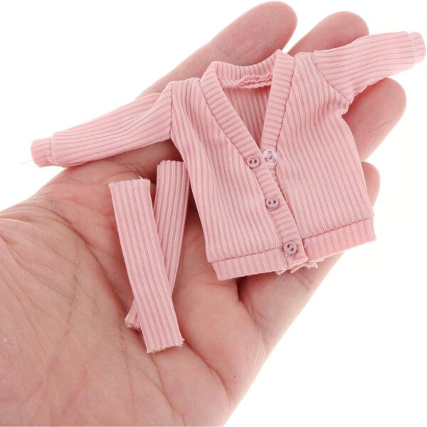Maglione Miniatura Rosa Aperto per Bambola 6 Pollici, Cardigan Action Figure 1/12