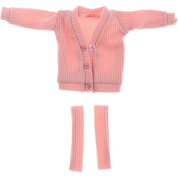 Maglione Miniatura Rosa Aperto per Bambola 6 Pollici, Cardigan Action Figure 1/12