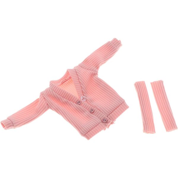 Maglione Miniatura Rosa Aperto per Bambola 6 Pollici, Cardigan Action Figure 1/12