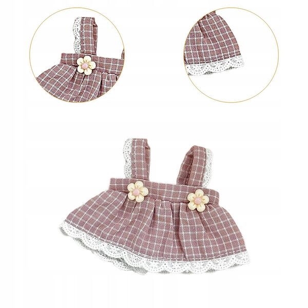 Gonna con bavaglino per bambola 12 cm Abito in morbido cotone viola fai da te