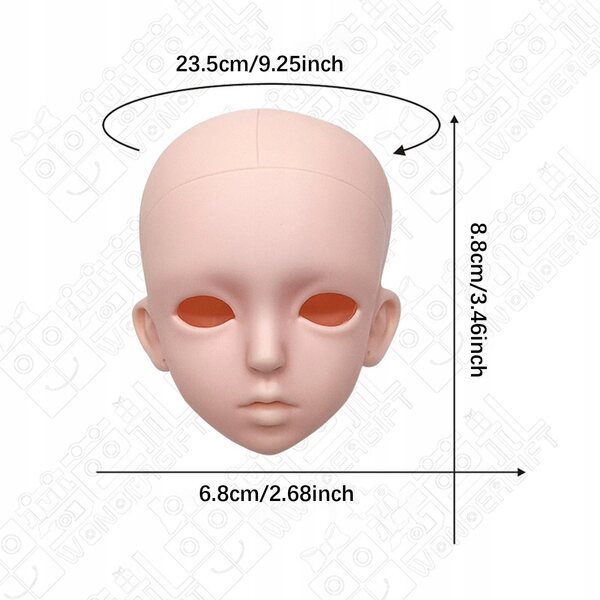 60 cm großer Puppenkopf zum Schminken und Basteln, realistisches Accessoire