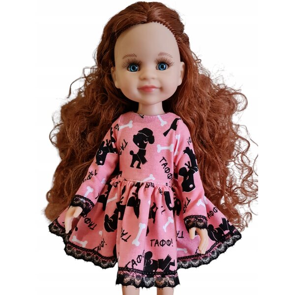 Kleid für Paola Reina 32 cm Puppe mit Knochen- und Hundemotiv mit Spitze