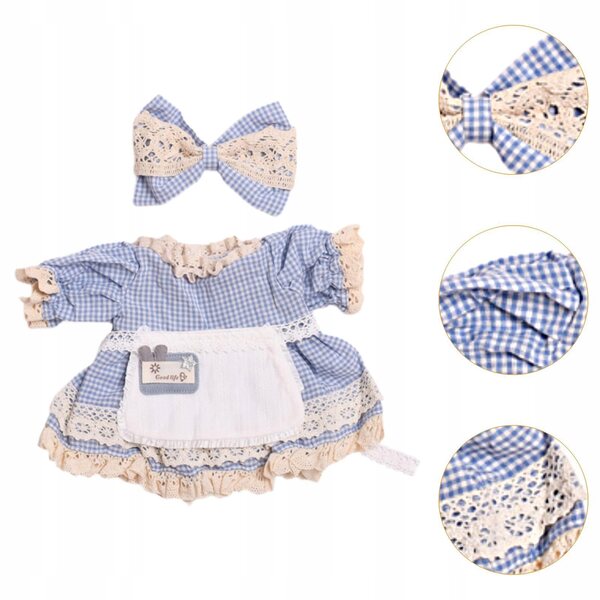 38 cm großes Puppenkleid mit mehrfarbigem Haarschmuck, Geschenk für Kinder